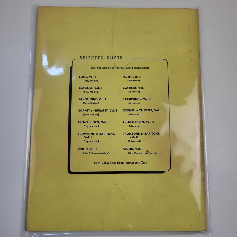 Selected Duets for Flute Volume I Easy- Medium Rubank Sheet Music Book #SM2 - Picture 2 of 2